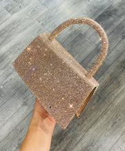 Load image into Gallery viewer, Top Handle Rhinestone Purse in Rosegold