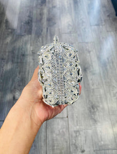 💧Teardrop Rhinestone Clutch in Silver💧