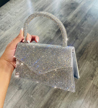 Load image into Gallery viewer, Top Handle Rhinestone Purse in Silver