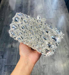 💧Teardrop Rhinestone Clutch in Silver💧