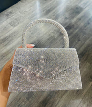 Load image into Gallery viewer, Top Handle Rhinestone Purse in Silver