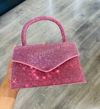 Load image into Gallery viewer, Top Handle Rhinestone Purse in Pink