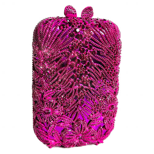 💗Magenta Rhinestone & Satin Evening Bag💗