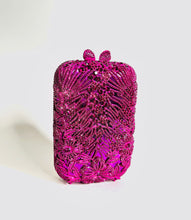 Load image into Gallery viewer, 💗Magenta Rhinestone &amp; Satin Evening Bag💗