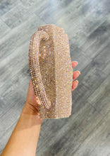 Load image into Gallery viewer, Top Handle Rhinestone Purse in Rosegold