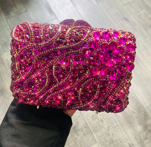 💓Fushia Rectangle Rhinestone Clutch💓