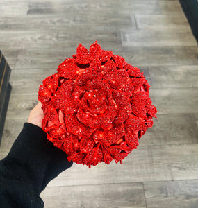 Red Rhinestone Begonia Flower Clutch🥀