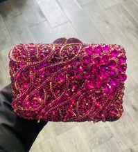 Load image into Gallery viewer, 💓Fushia Rectangle Rhinestone Clutch💓