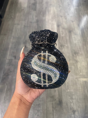 💰Rhinestone Money Bag in Black💰