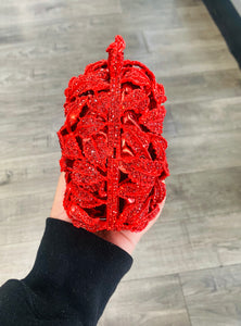 Red Rhinestone Begonia Flower Clutch🥀