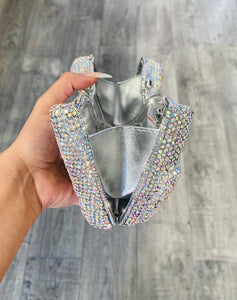 🩶🎀Silver Bow Rhinestone Clutch🎀🩶