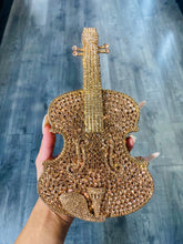 Load image into Gallery viewer, 🎻” World’s Smallest Violin”🎻 Clutch in Gold Rhinestones