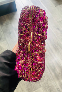 💓Fushia Rectangle Rhinestone Clutch💓