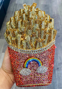 French Fry Rhinestone Purse