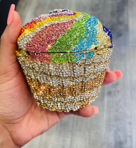 Rainbow Cupcake Crystal Clutch