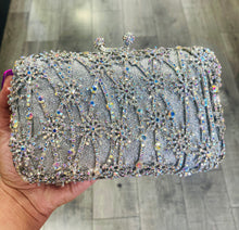 Load image into Gallery viewer, Silver Evening Bag in AB Crystals