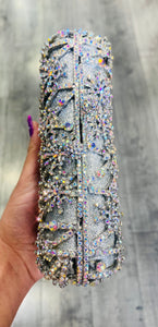 Silver Evening Bag in AB Crystals