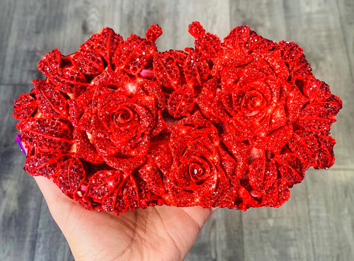 Red Roses Rhinestone Clutch