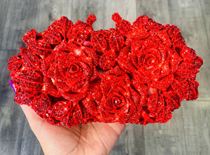 Red Roses Rhinestone Clutch