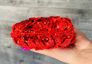 Red Roses Rhinestone Clutch