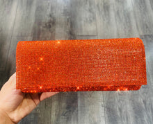 Load image into Gallery viewer, Tangerine Orange Rhinestone Clutch