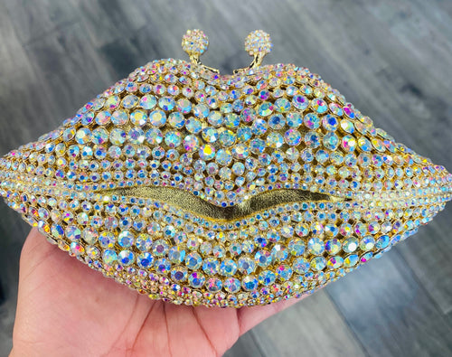 Lip-Shaped Clutch AB Crystals