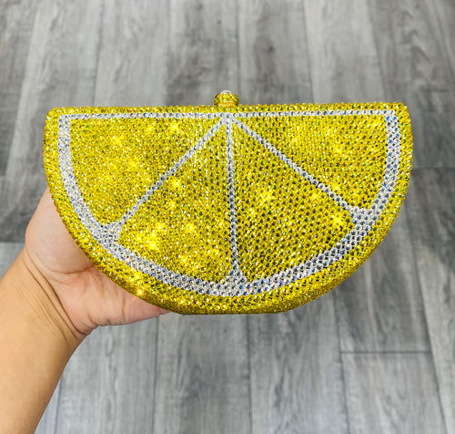 Lemon Slice Rhinestone Purse