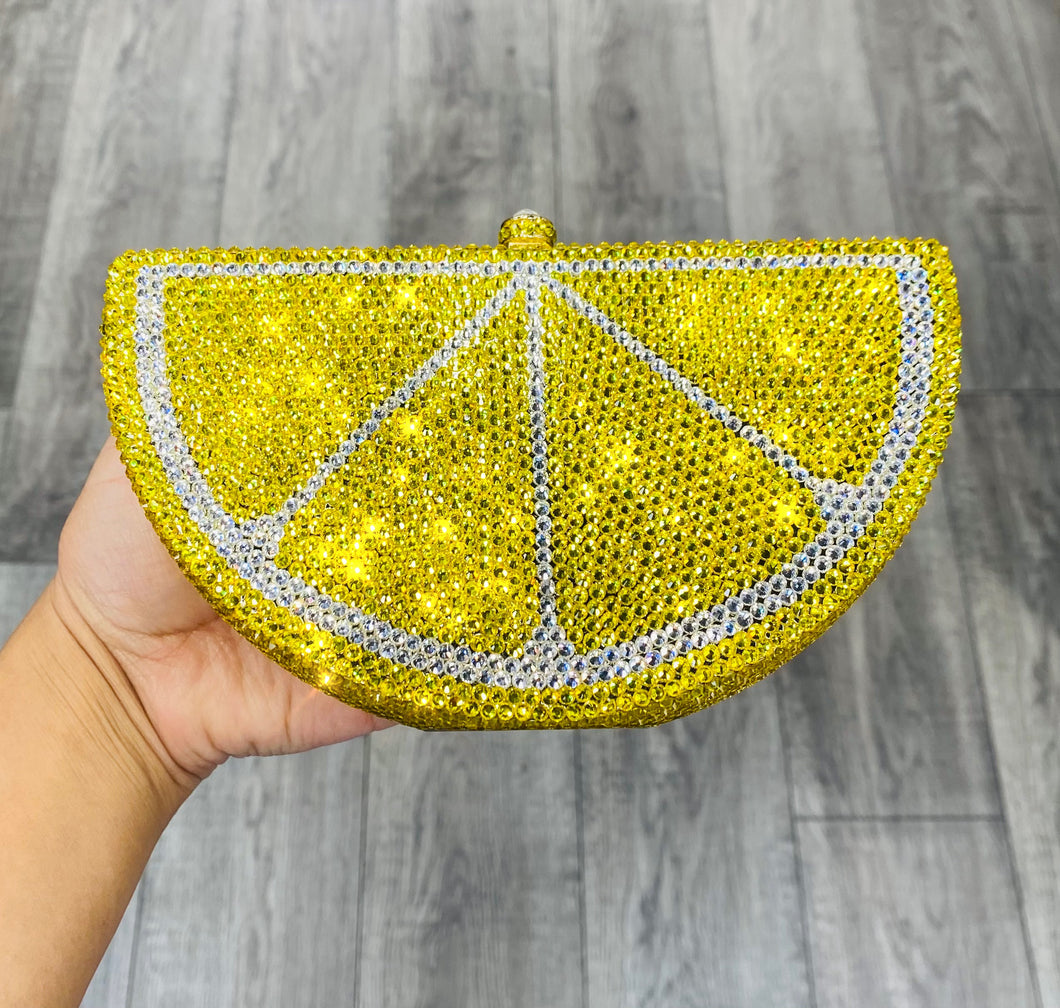 Lemon Slice Rhinestone Purse