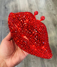 Load image into Gallery viewer, Lip-Shaped Clutch in Red Rhinestones