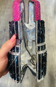 Lipstick Clutch Black Pink 