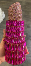 Load image into Gallery viewer, Pink Lipstick Crystal Clutch