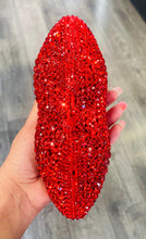 Load image into Gallery viewer, Lip-Shaped Clutch in Red Rhinestones