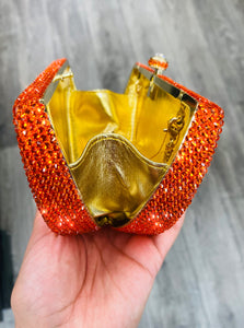 Orange Slice Rhinestone Clutch