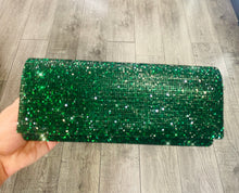 Load image into Gallery viewer, Green Rhinestone Clutch