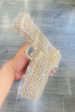 Load image into Gallery viewer, Gun Shaped Rhinestone Clutch Gold 