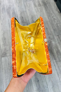 Orange Slice Rhinestone Clutch