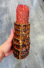 Load image into Gallery viewer, Lipstick Clutch with Red &amp; Orange Crystals