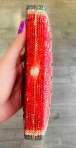 Red Watermelon Rhinestone Clutch