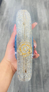 Blue Eye Rhinestone Clutch Gold