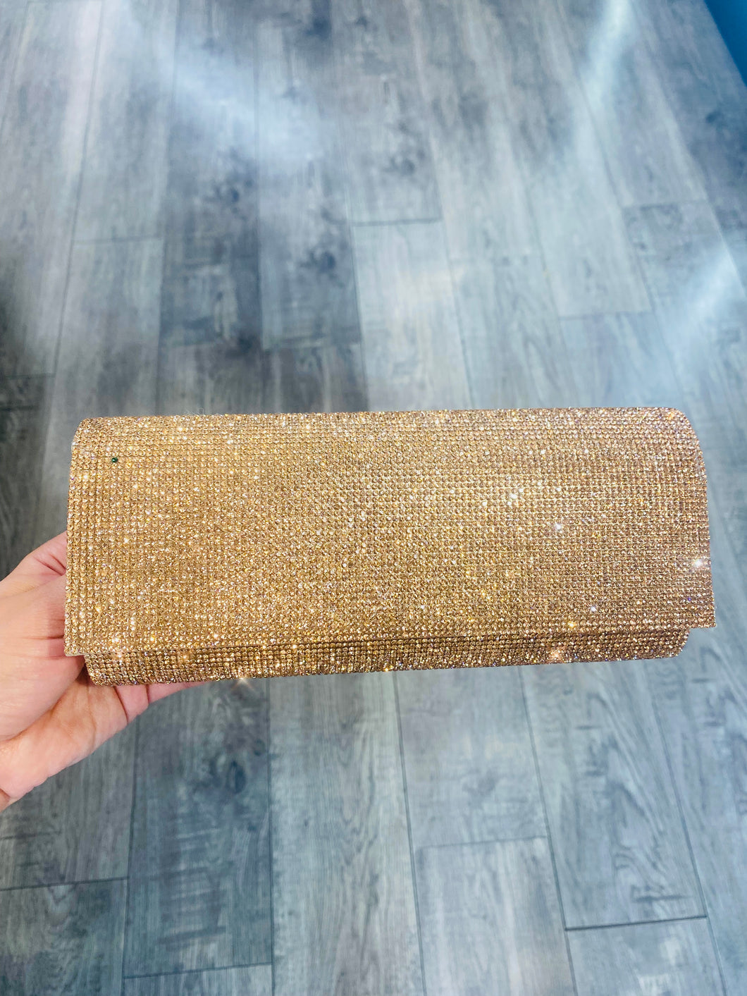 Champagne Rhinestone Clutch