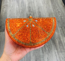 Load image into Gallery viewer, Orange Slice Rhinestone Clutch