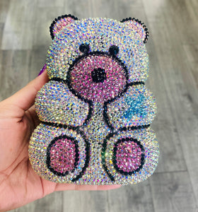 Teddy Bear Rhinestone Clutch in AB Rhinestones