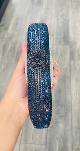 Evil Eye Rhinestone Clutch Blue 