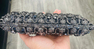 Black Skull Rhinestone Clutch