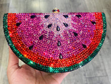 Load image into Gallery viewer, Pink &amp; Red Watermelon Rhinestone Clutch