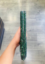 Load image into Gallery viewer, Gun Shaped Clutch in Green Rhinestones