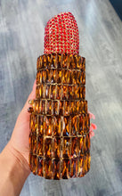 Load image into Gallery viewer, Lipstick Clutch with Red &amp; Orange Crystals