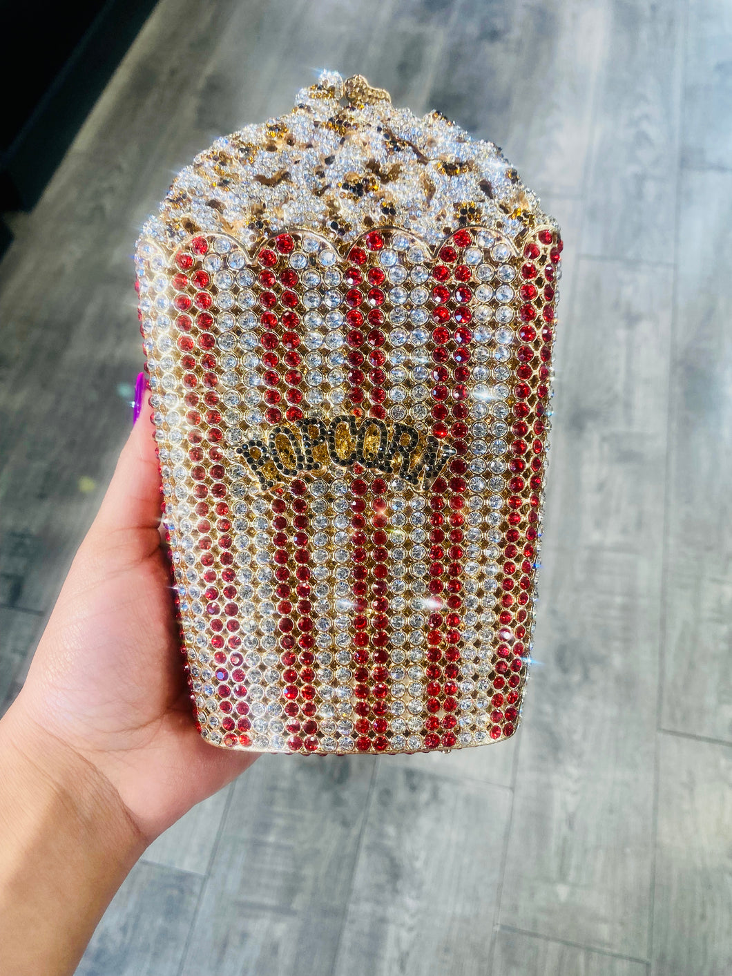 Popcorn Rhinestone Clutch